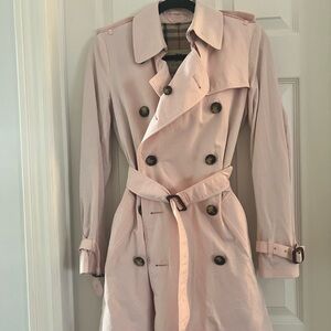 Burberry Pink Double-Breasted Trench Coat